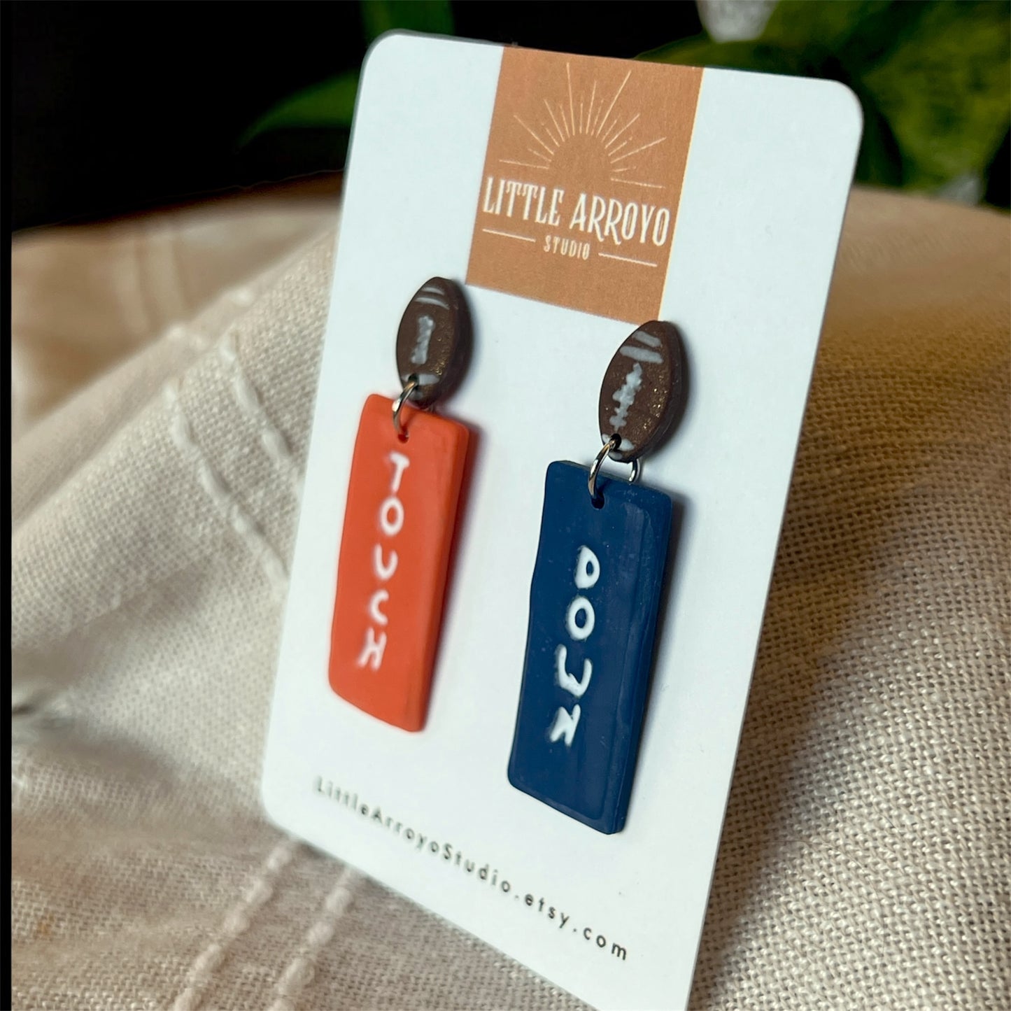 Touch/Down Dangle Earrings (Broncos)