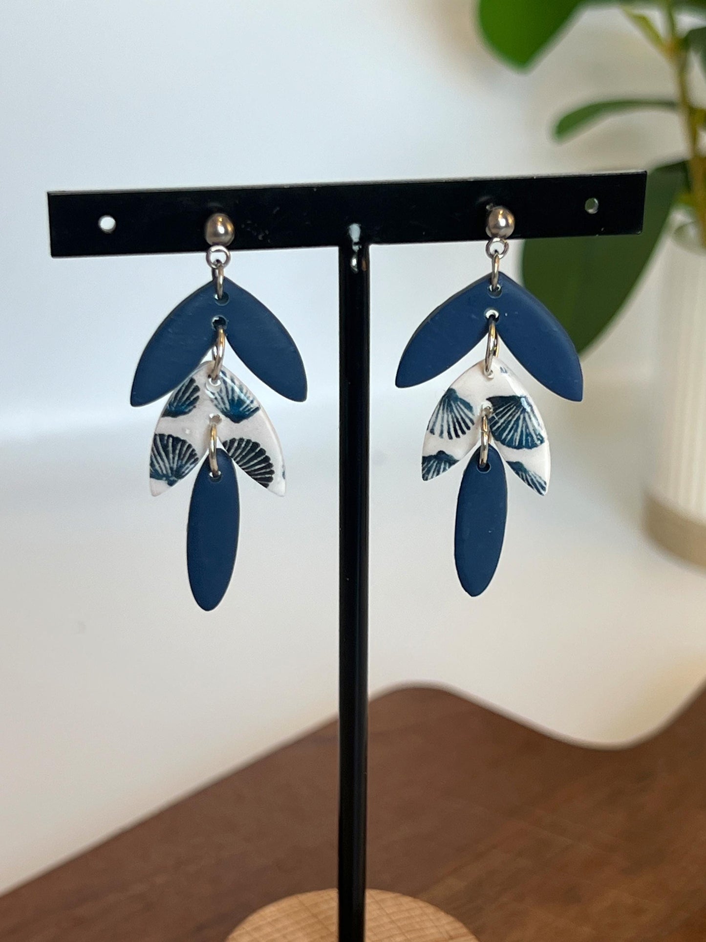 Tri-Leaf Drop Earrings