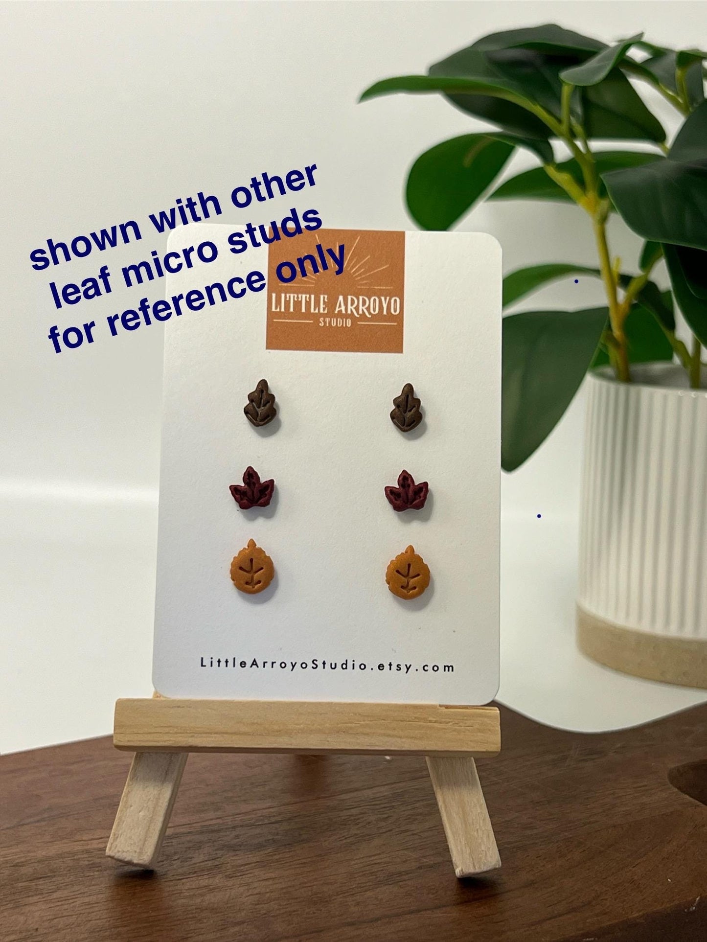 Golden Elm Leaf Mini Studs