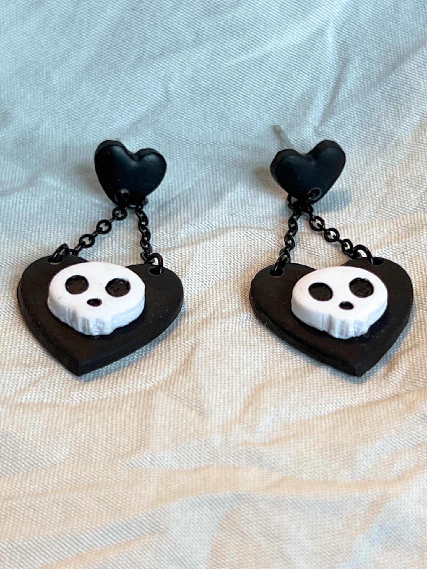 Skull Heart Chain Dangles