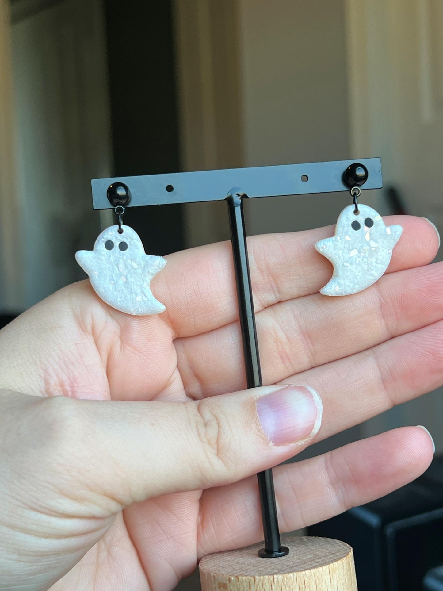 Shimmery Pearl Ghost Dangles