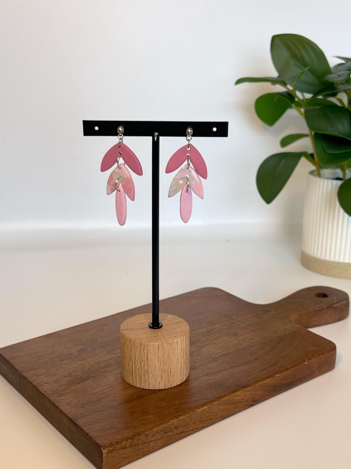 Tri-Leaf Drop Earrings
