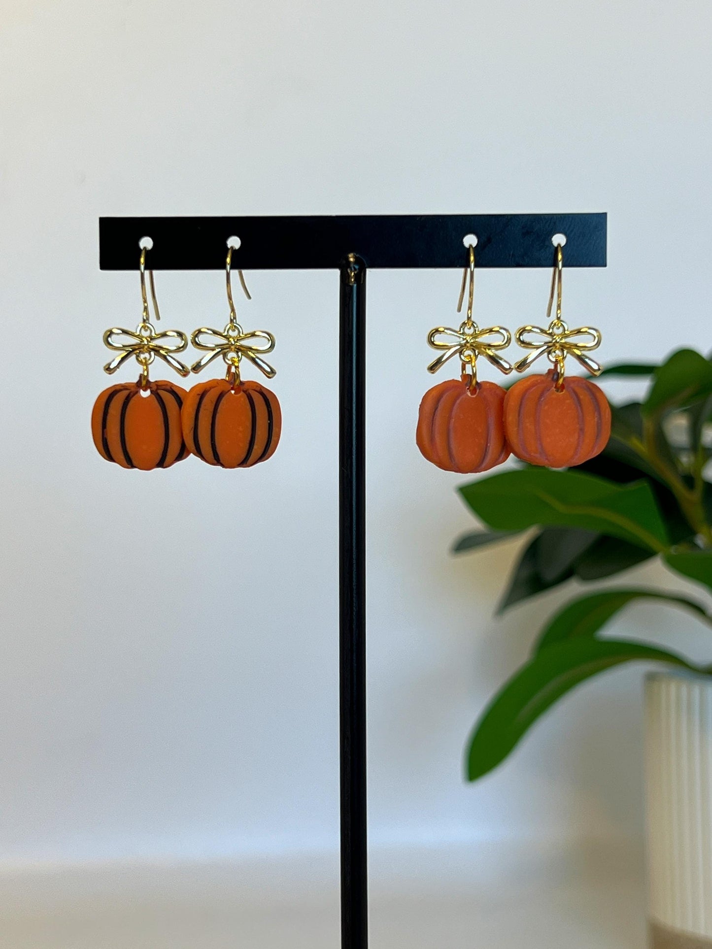 Pumpkin Bow Dangles