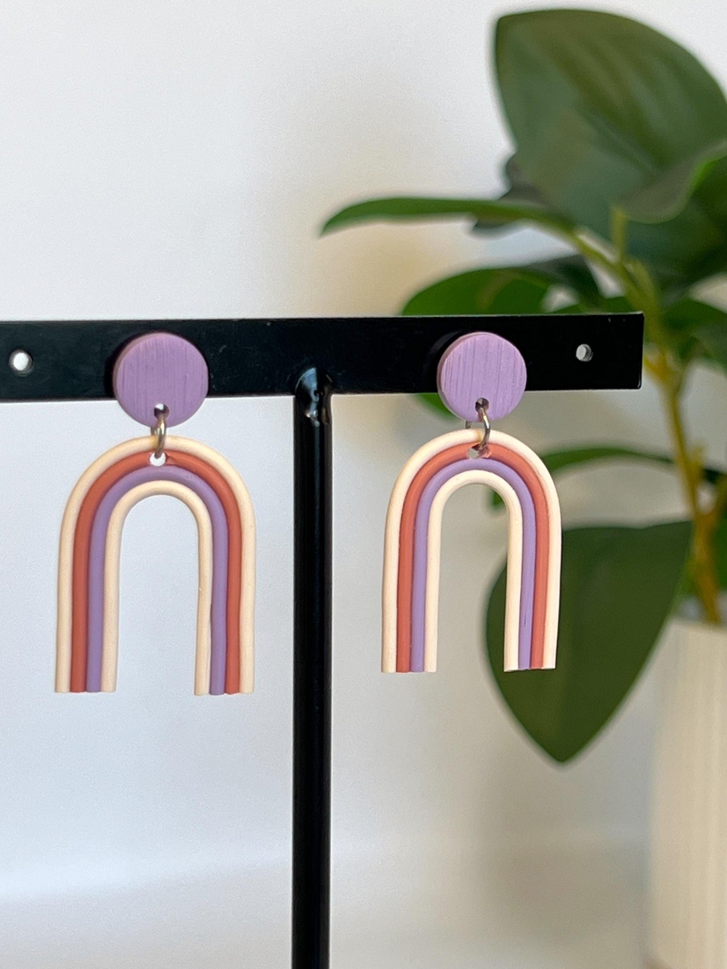 Mod Striped Rainbow Dangles