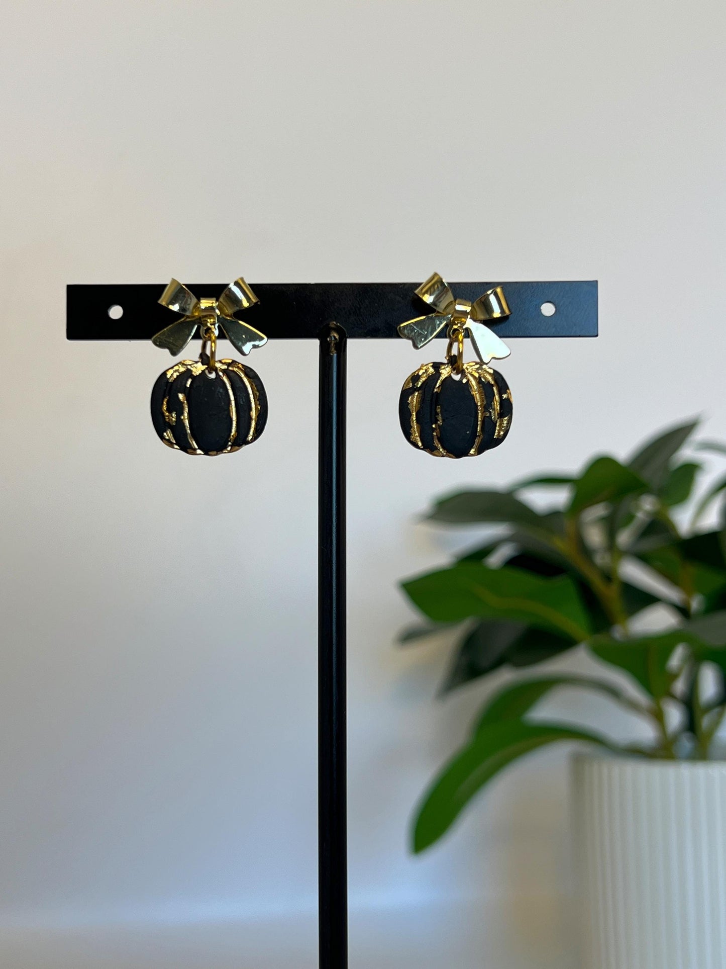 Pumpkin Bow Dangles
