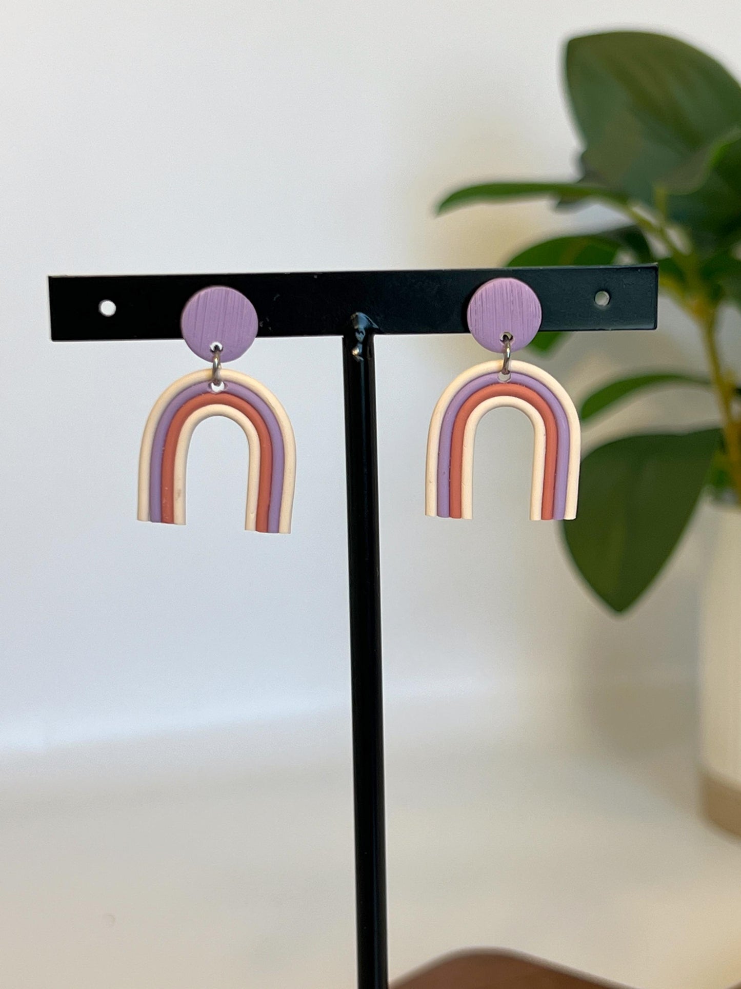 Mod Striped Rainbow Dangles