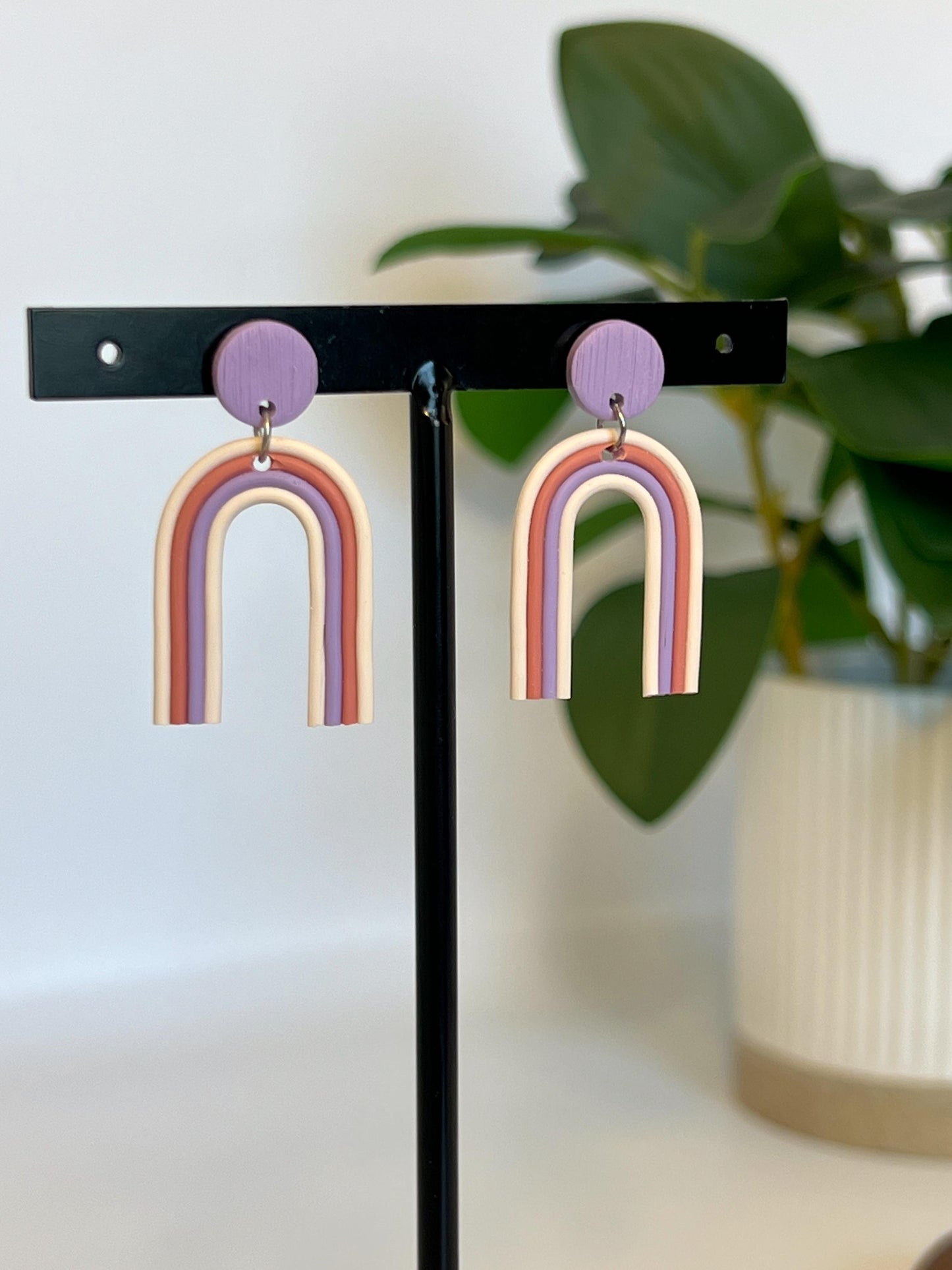Mod Striped Rainbow Dangles