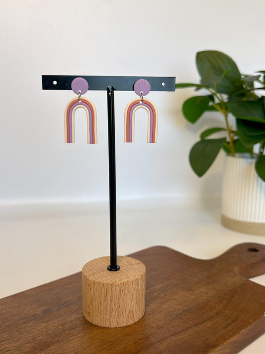 Mod Striped Rainbow Dangles