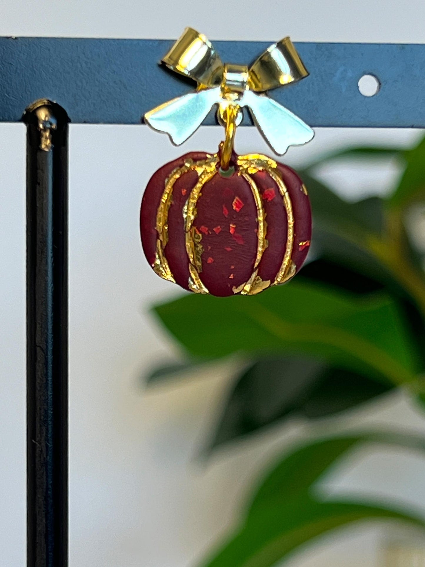 Pumpkin Bow Dangles