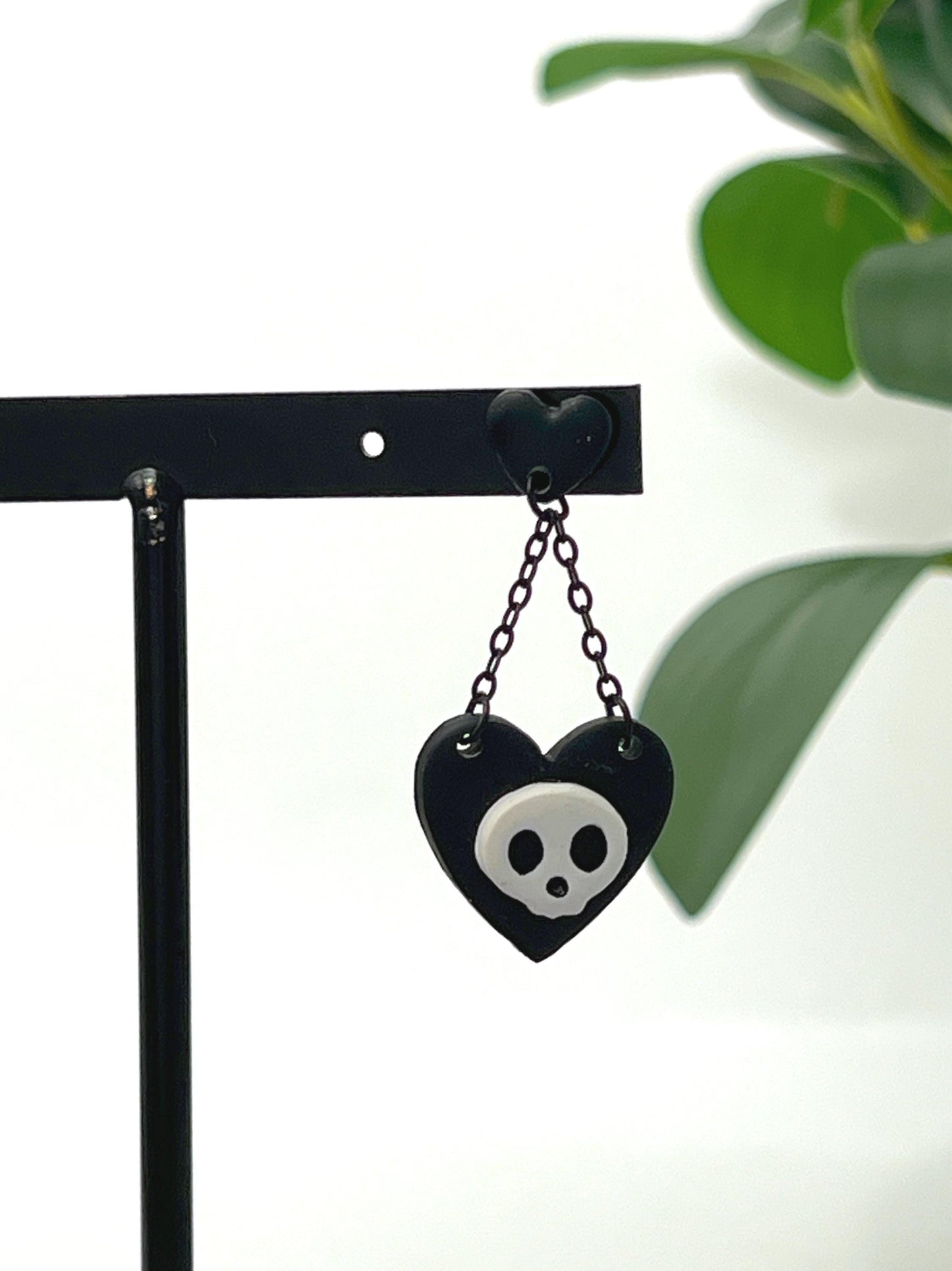 Skull Heart Chain Dangles