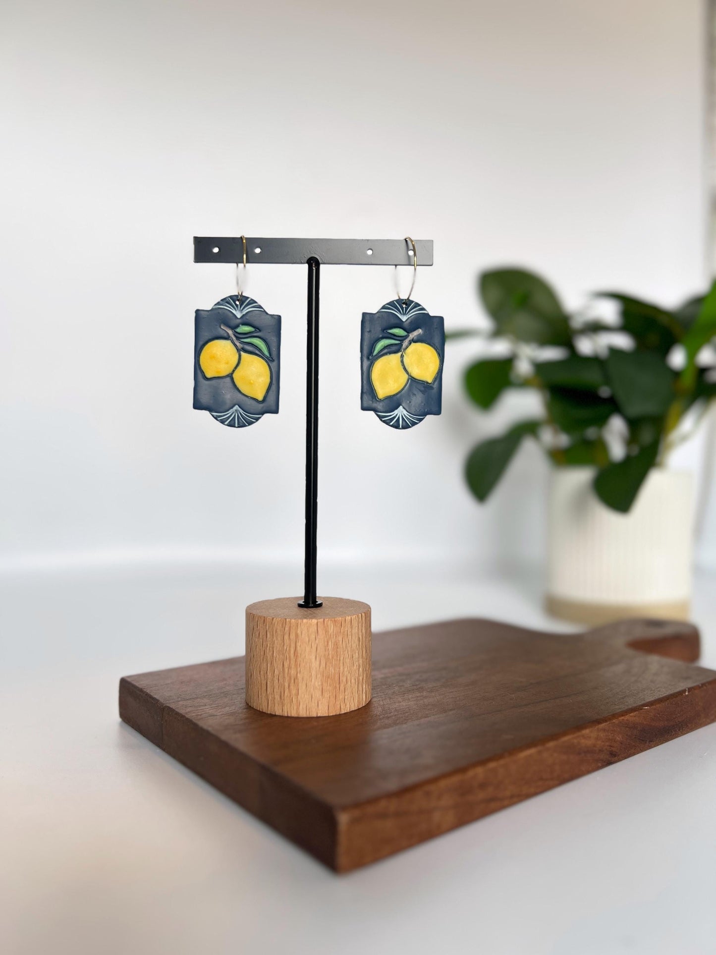 Lemon Plaque Dangles