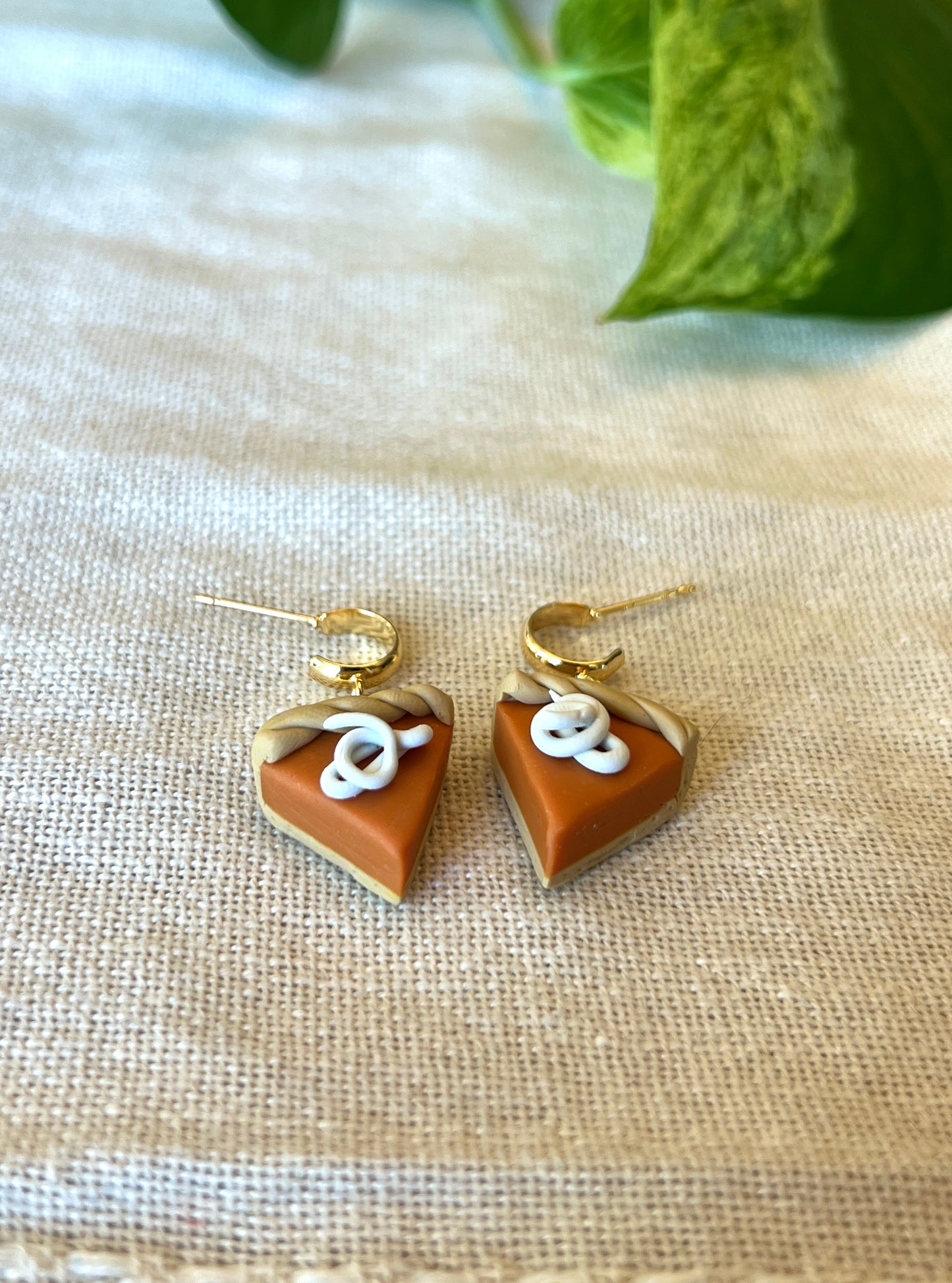 Pumpkin Pie Slice Dangle Earrings