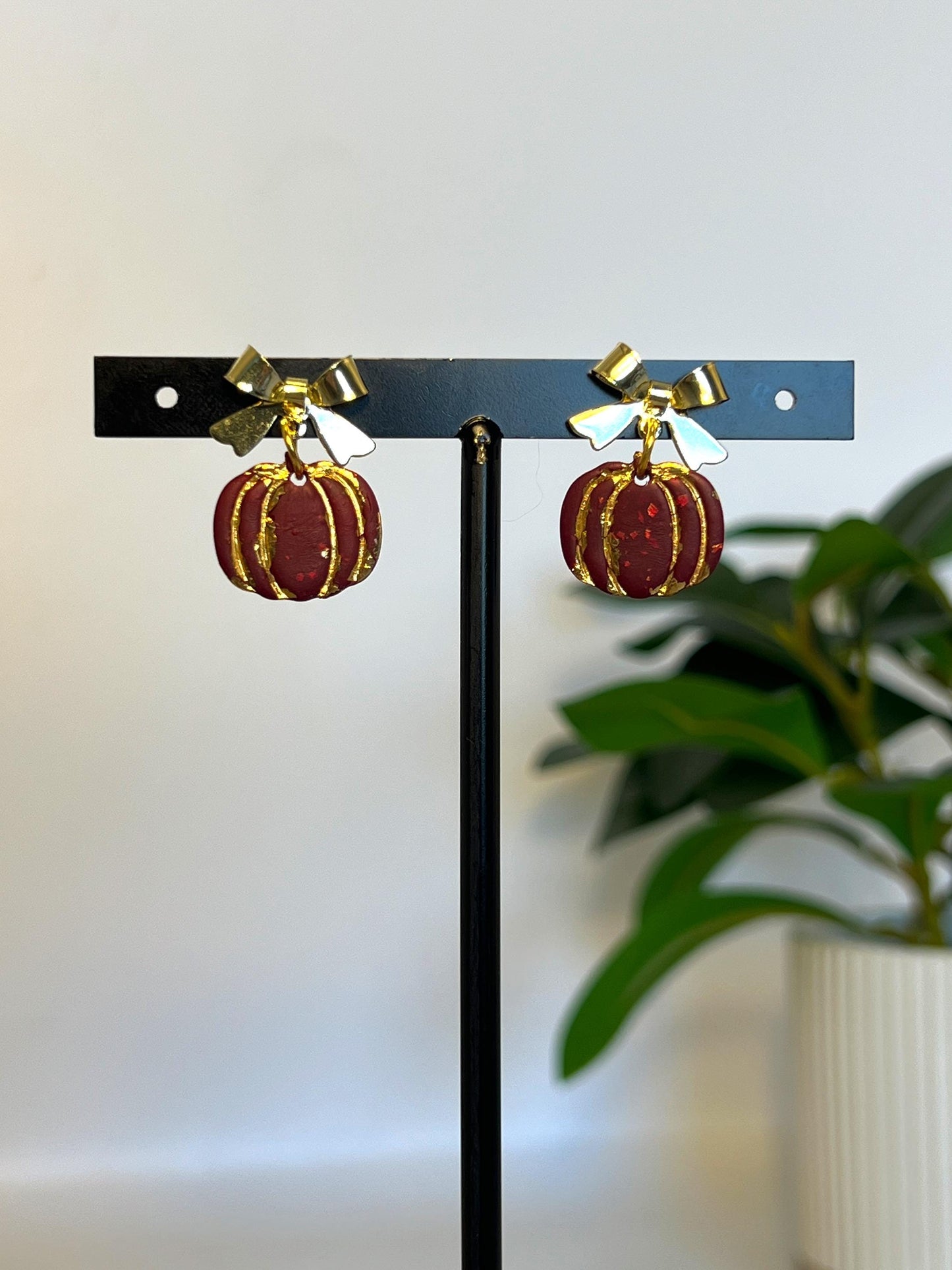 Pumpkin Bow Dangles