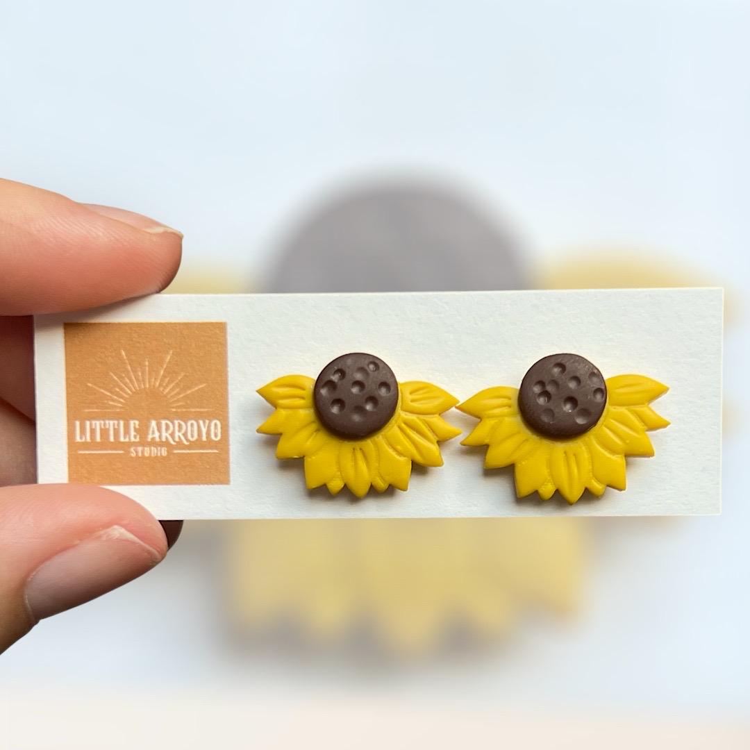 Half Sunflower Studs