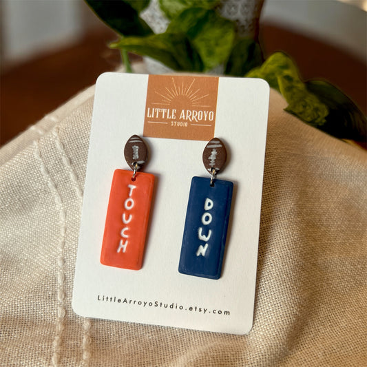 Touch/Down Dangle Earrings (Broncos)