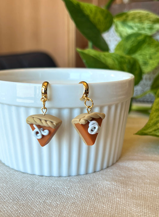 Pumpkin Pie Slice Dangle Earrings