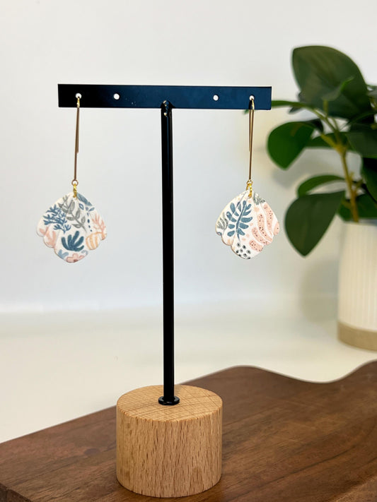 Beachy Shell Long Drop Earrings