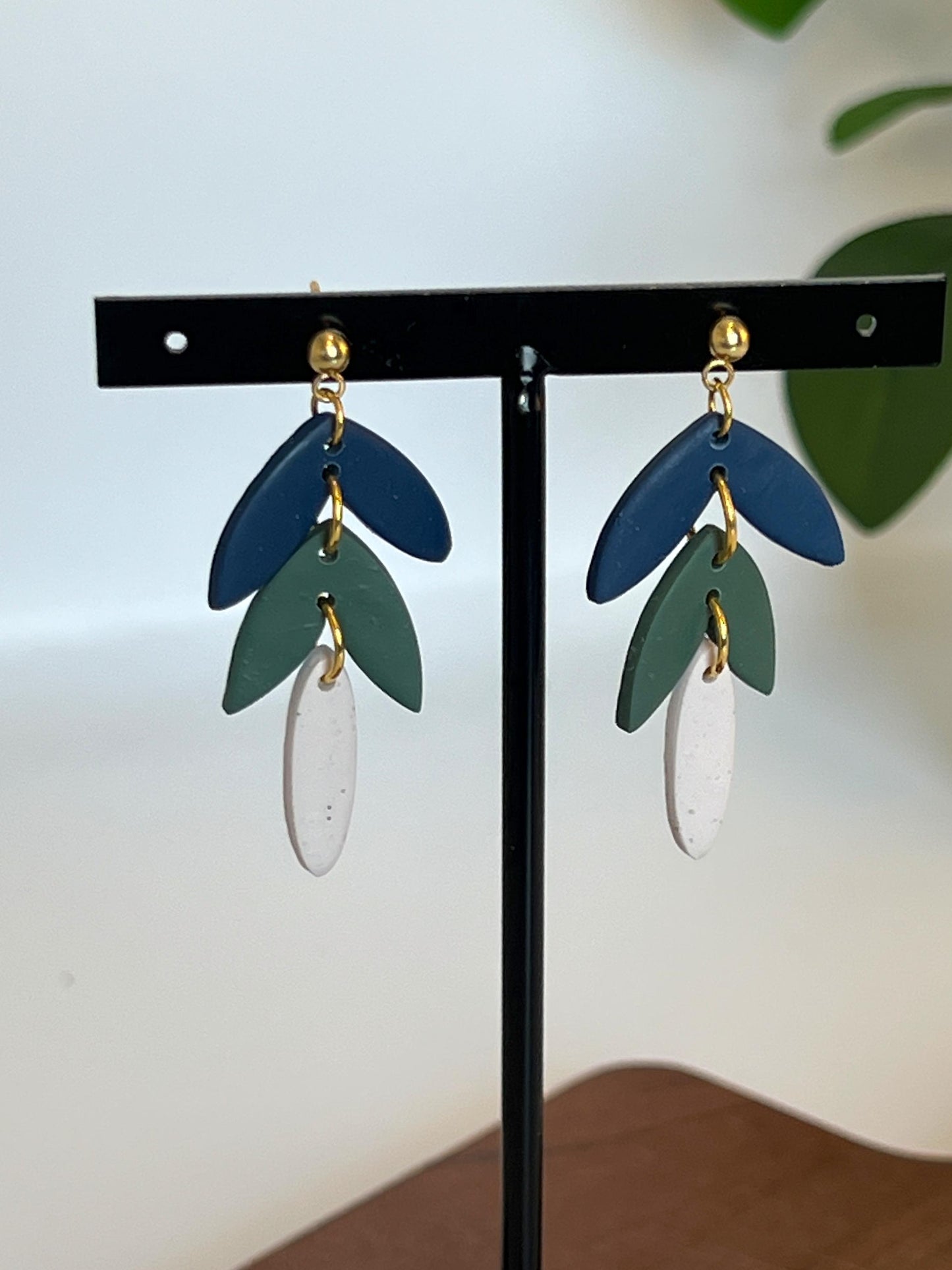 Tri-Leaf Drop Earrings