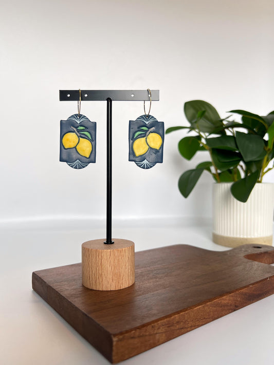 Lemon Plaque Dangles