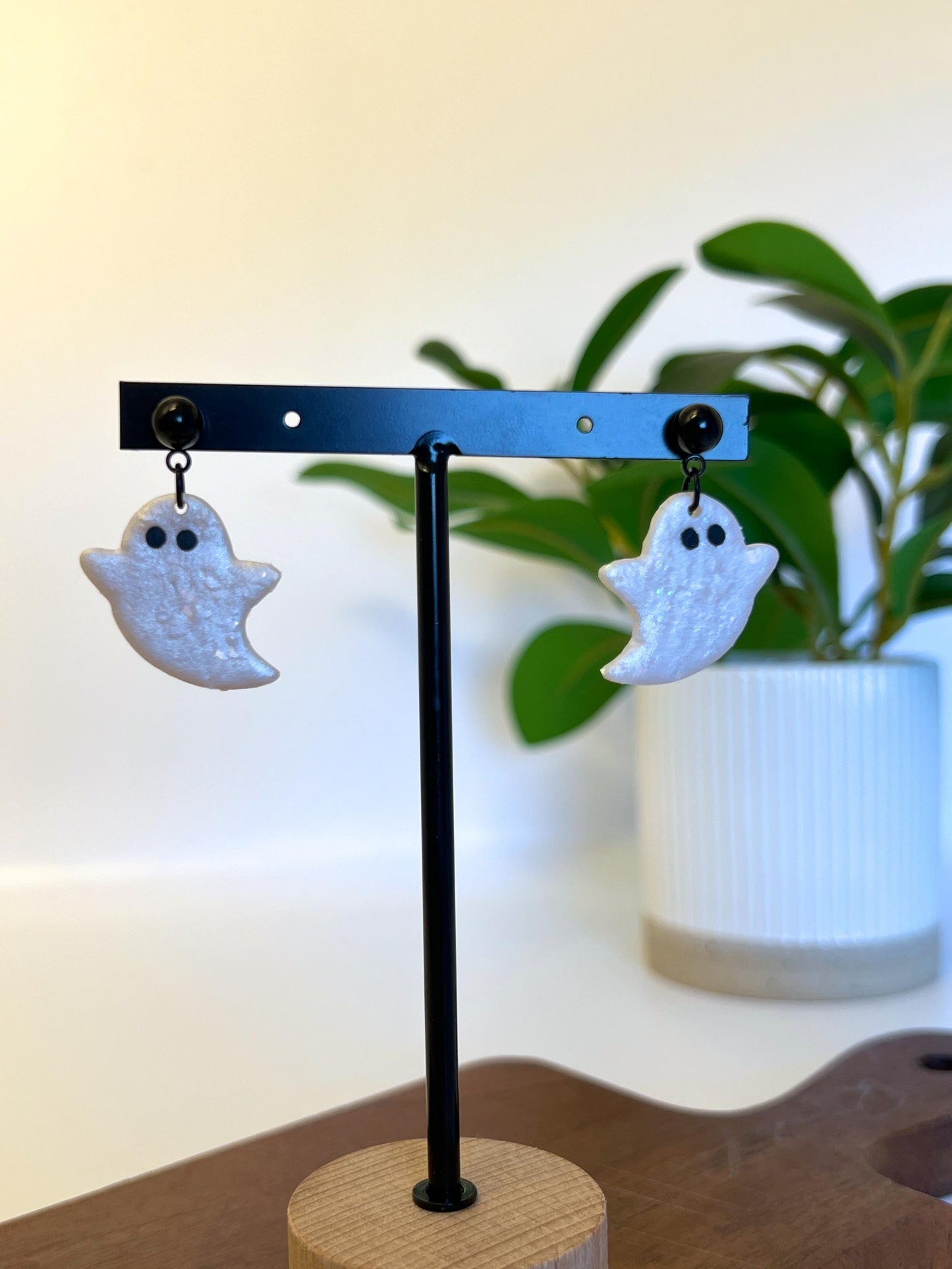 Shimmery Pearl Ghost Dangles