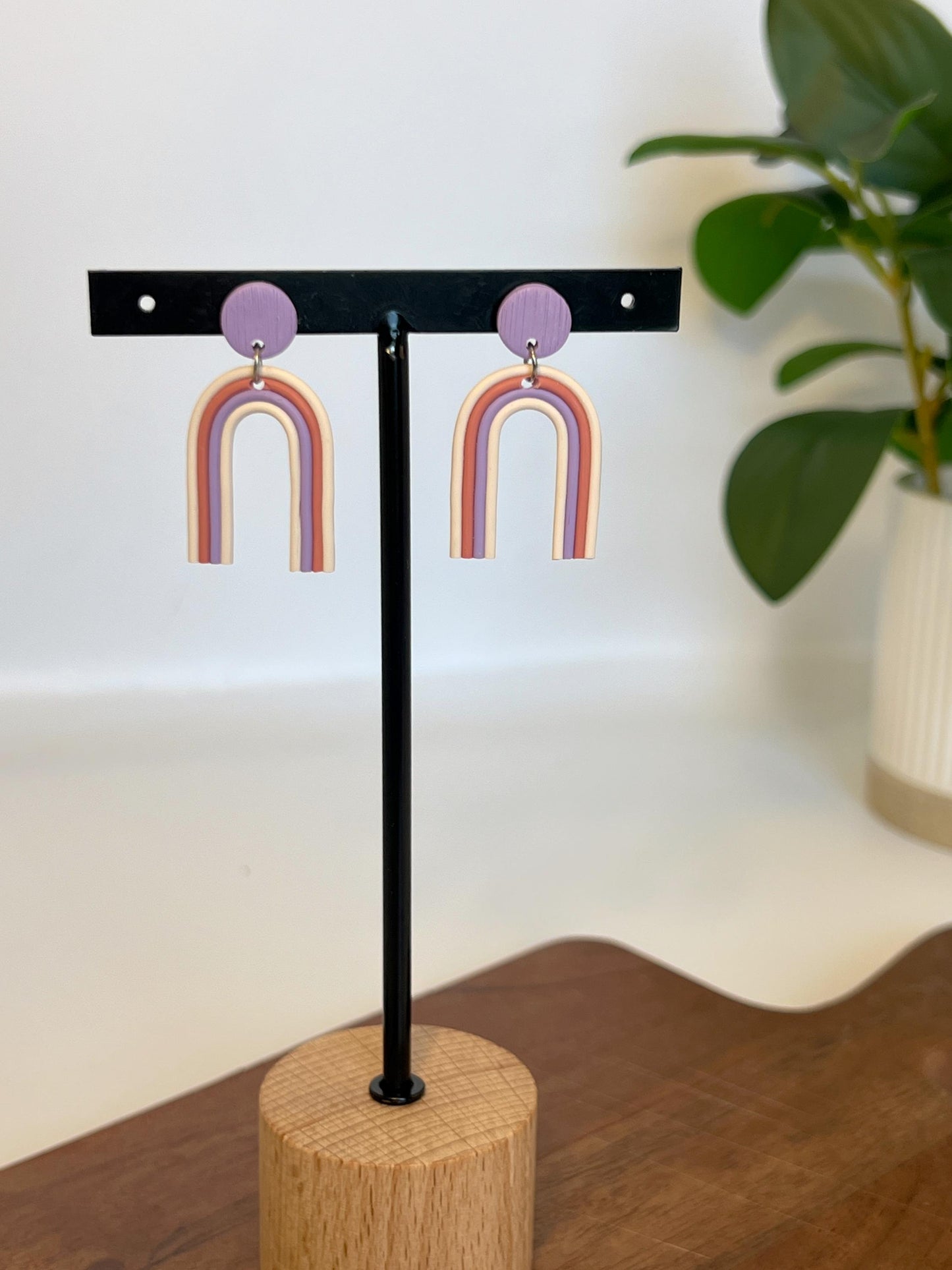 Mod Striped Rainbow Dangles
