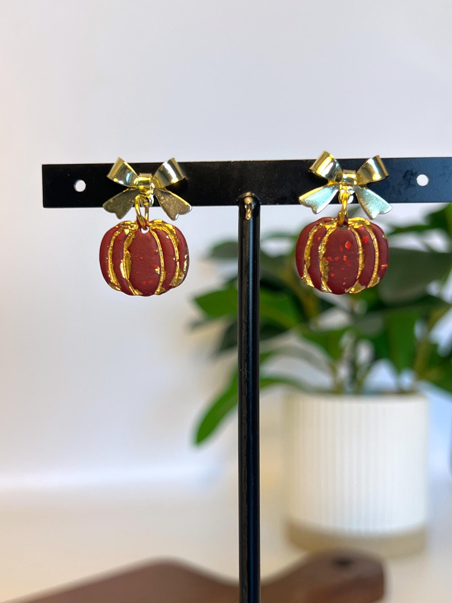 Pumpkin Bow Dangles