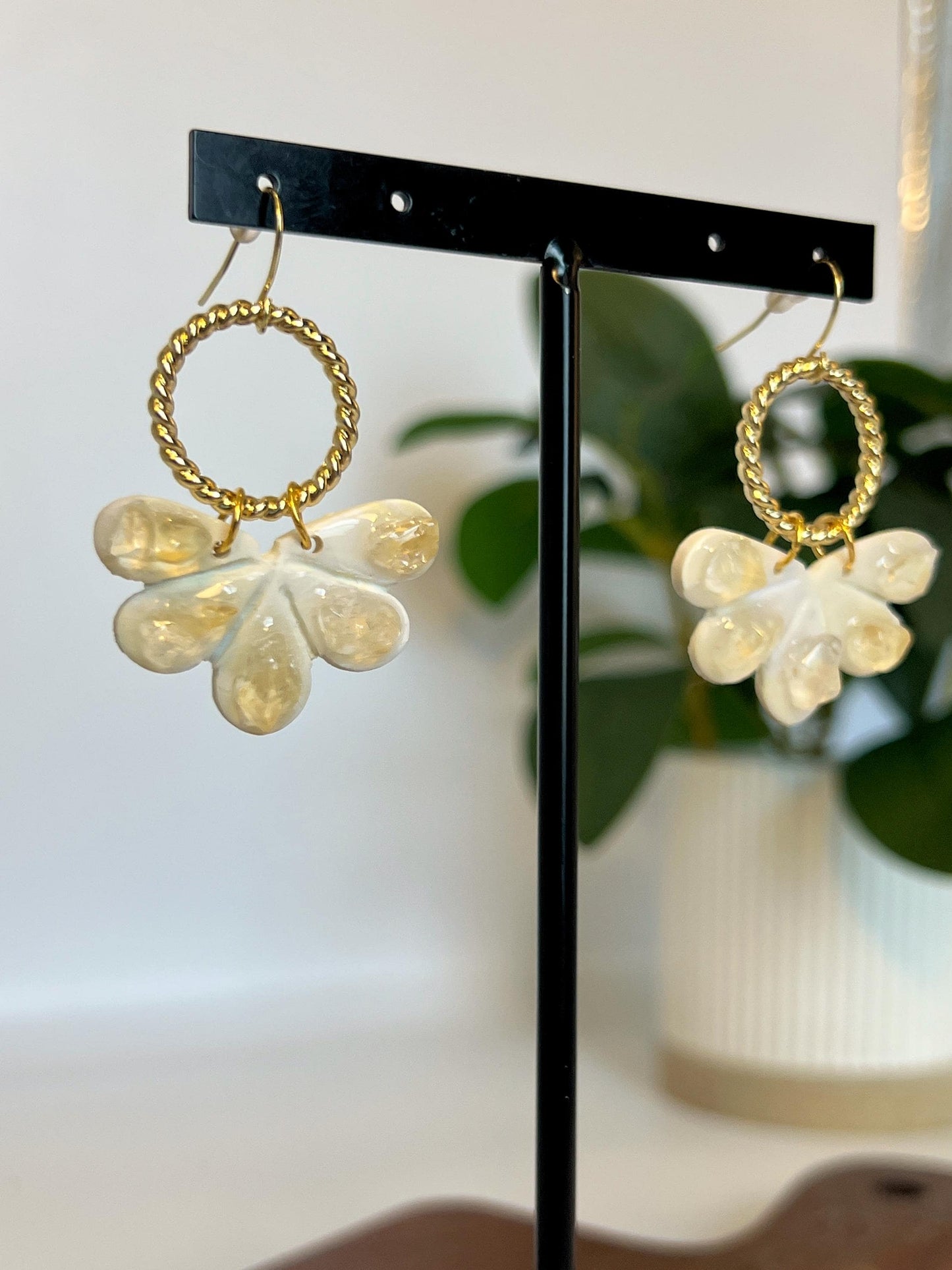Citrine Fan Dangle Earring