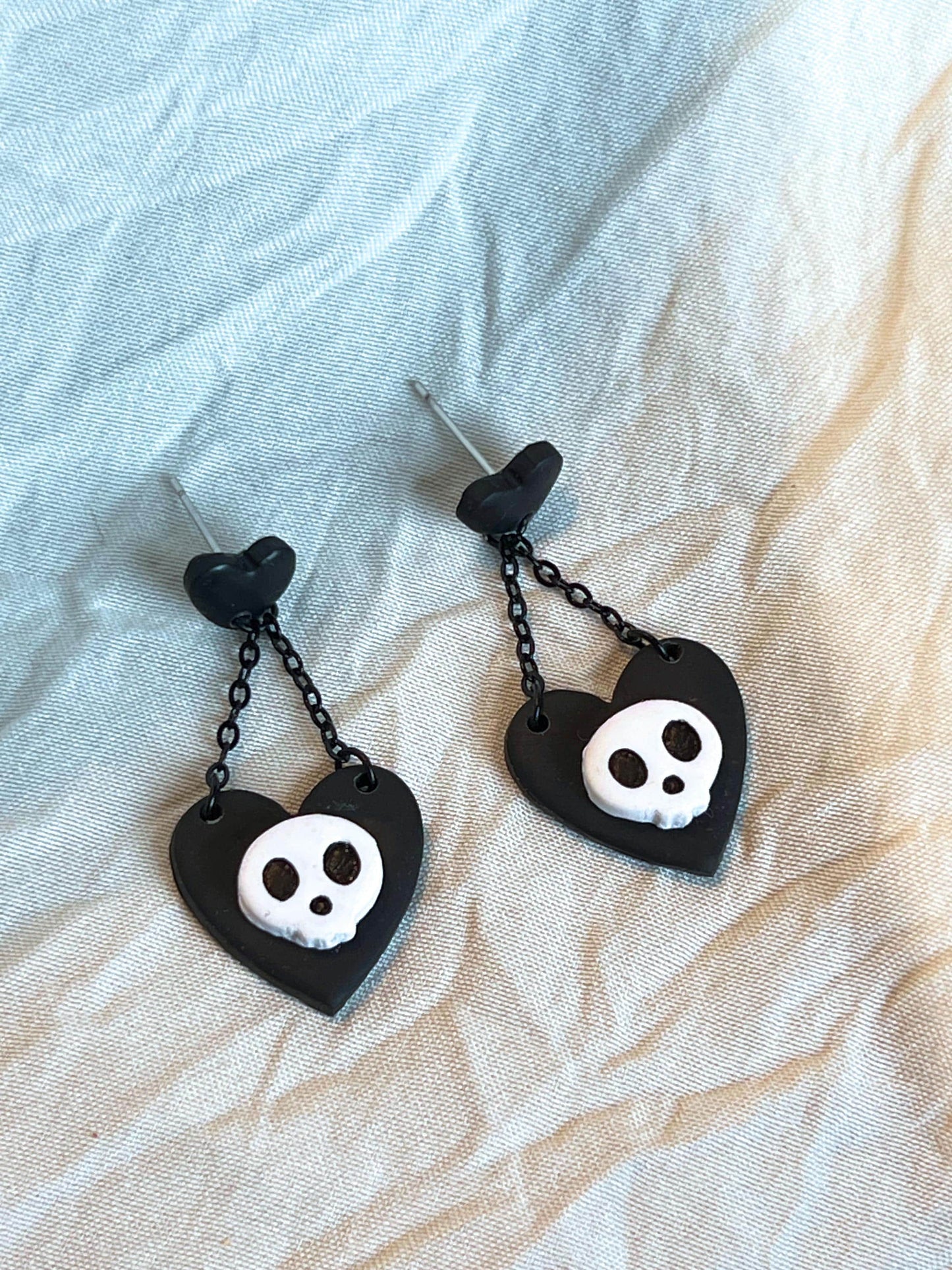 Skull Heart Chain Dangles