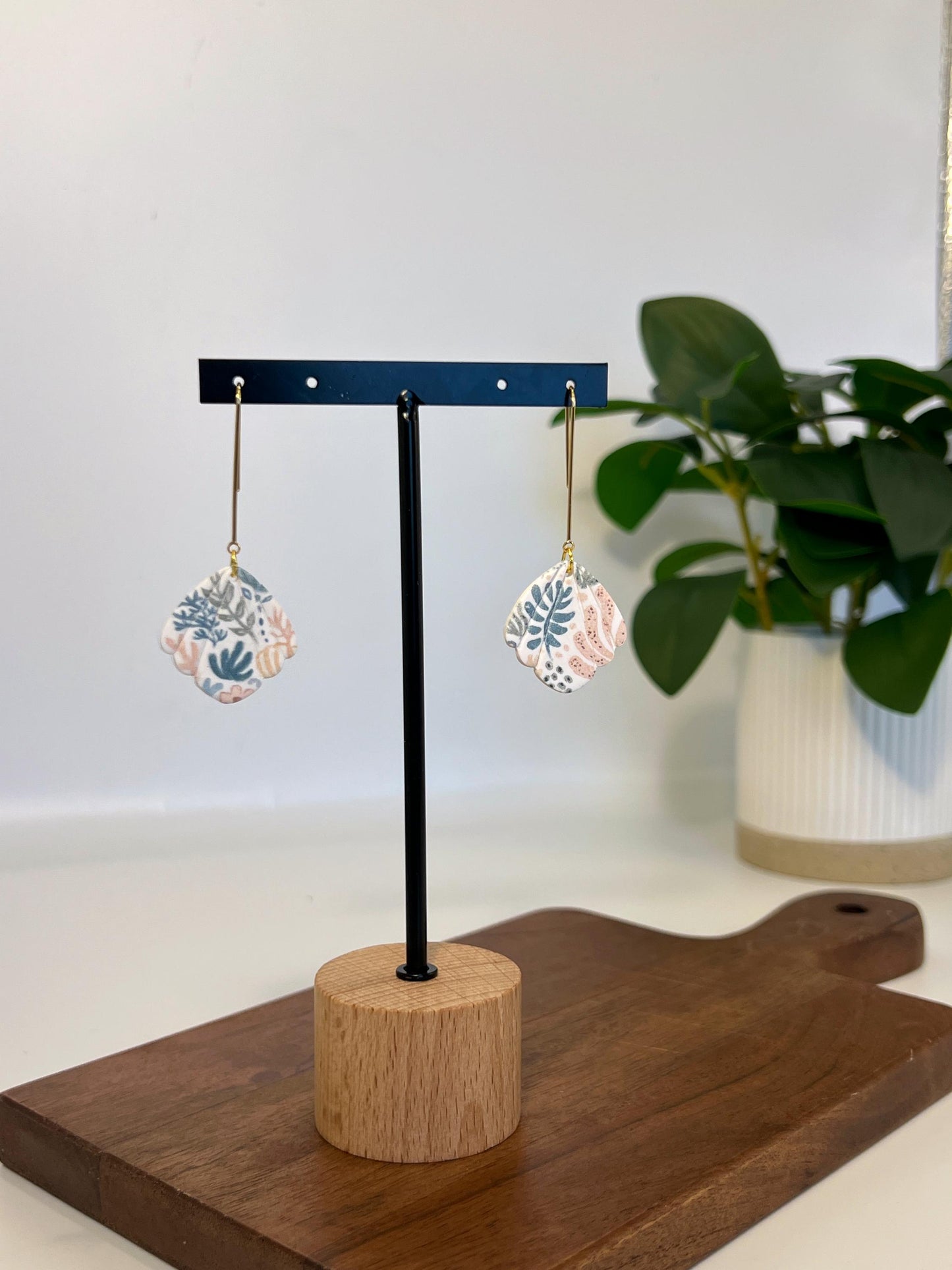 Beachy Shell Long Drop Earrings