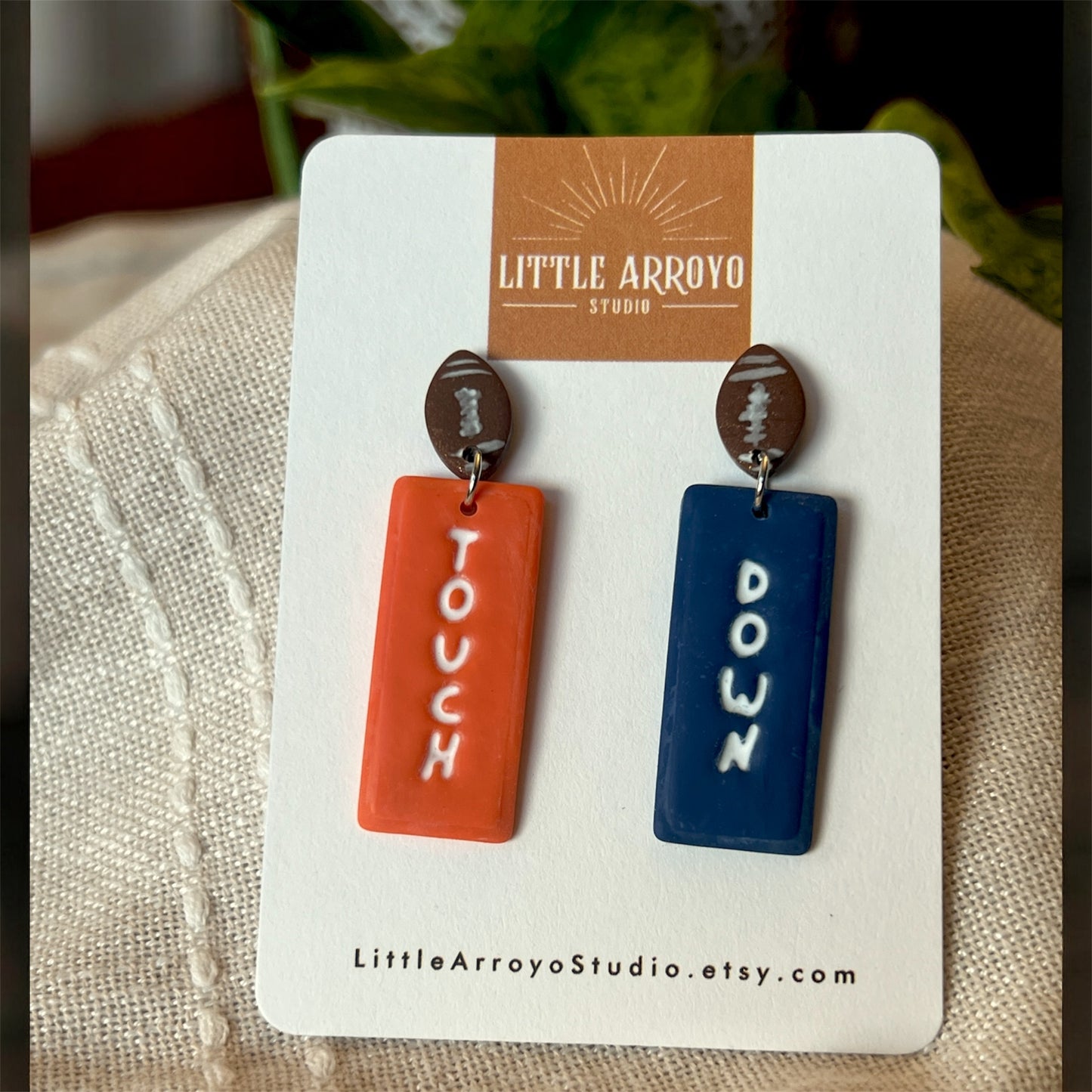 Touch/Down Dangle Earrings (Broncos)