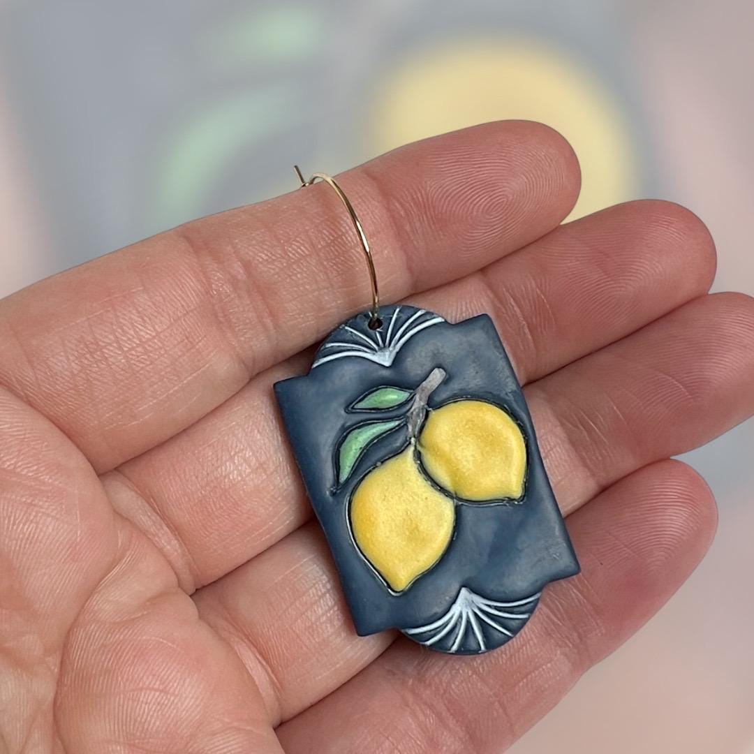 Lemon Plaque Dangles