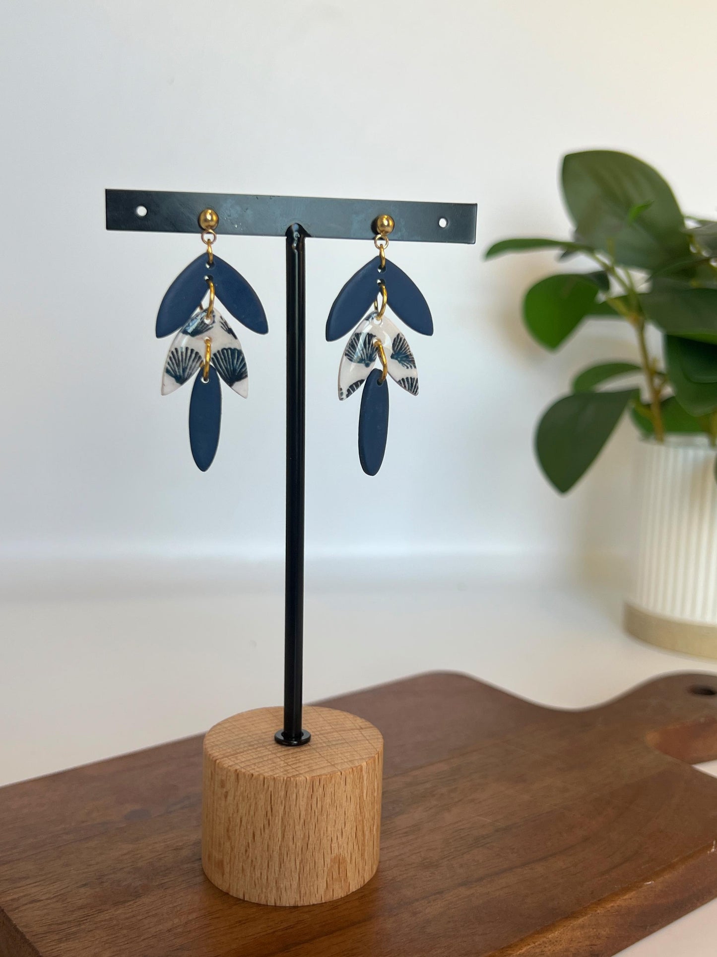 Tri-Leaf Drop Earrings