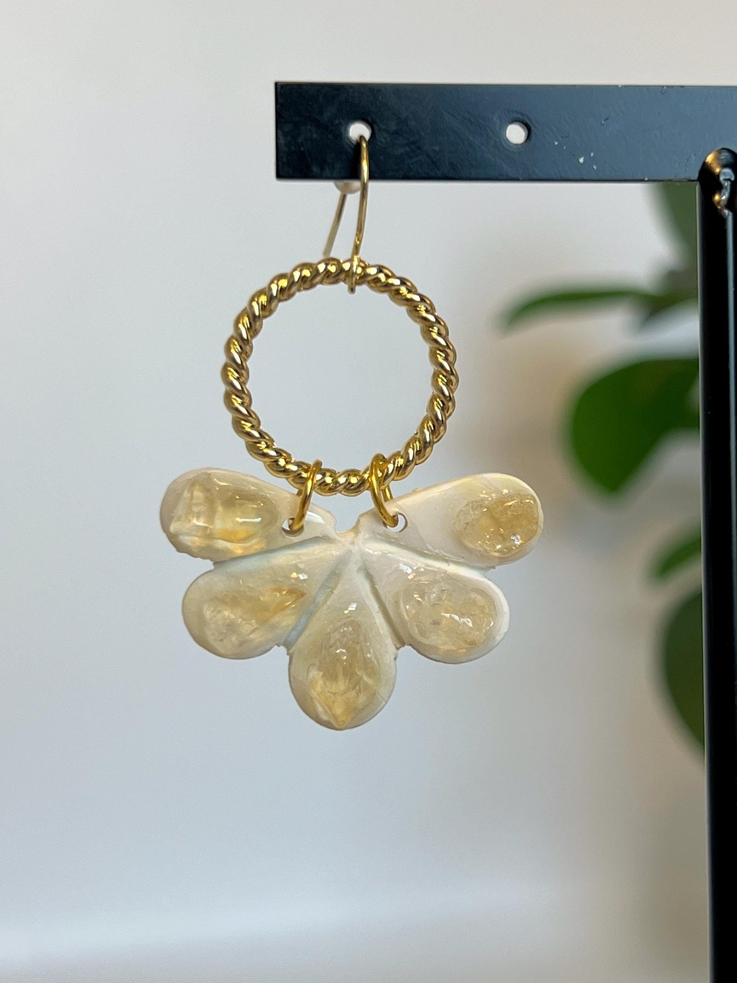 Citrine Fan Dangle Earring