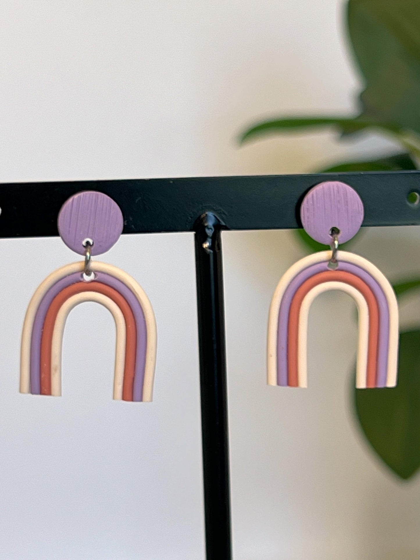 Mod Striped Rainbow Dangles