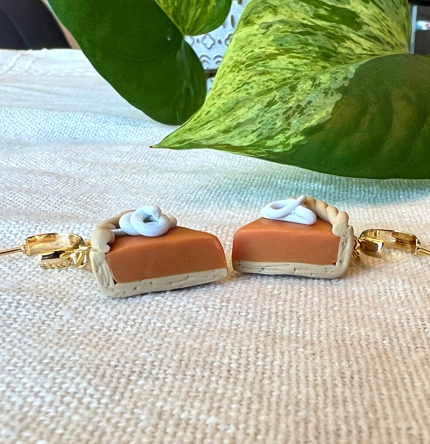 Pumpkin Pie Slice Dangle Earrings