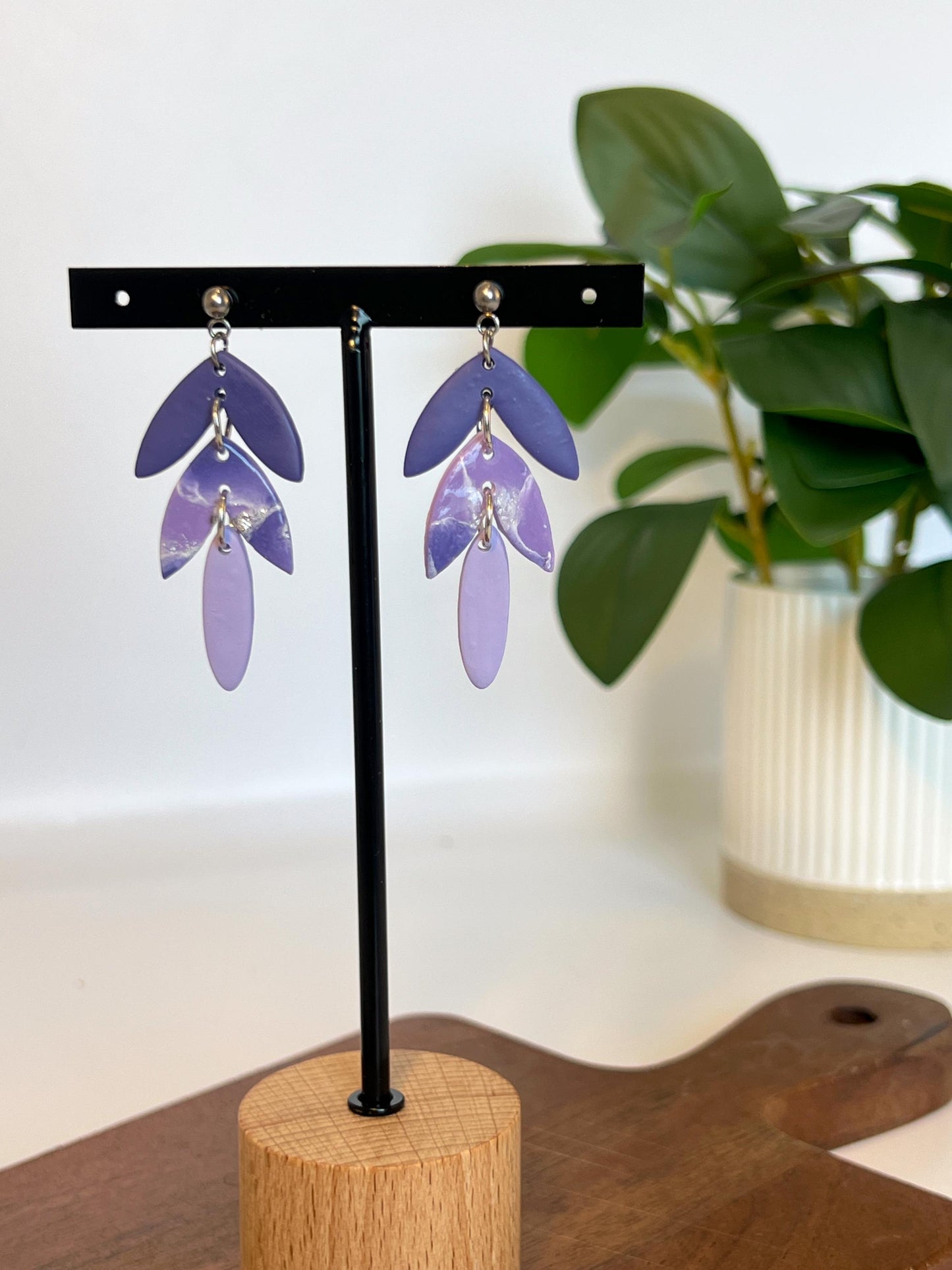 Tri-Leaf Drop Earrings