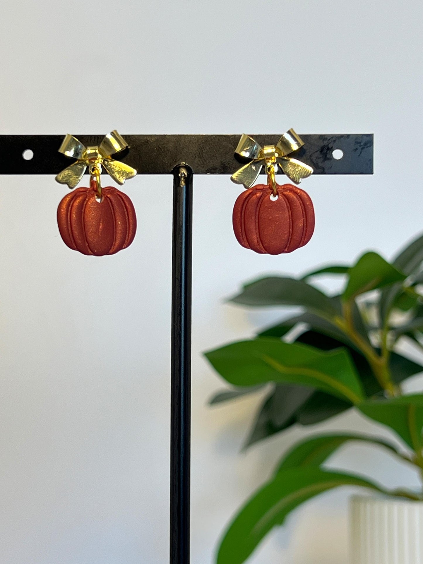 Pumpkin Bow Dangles