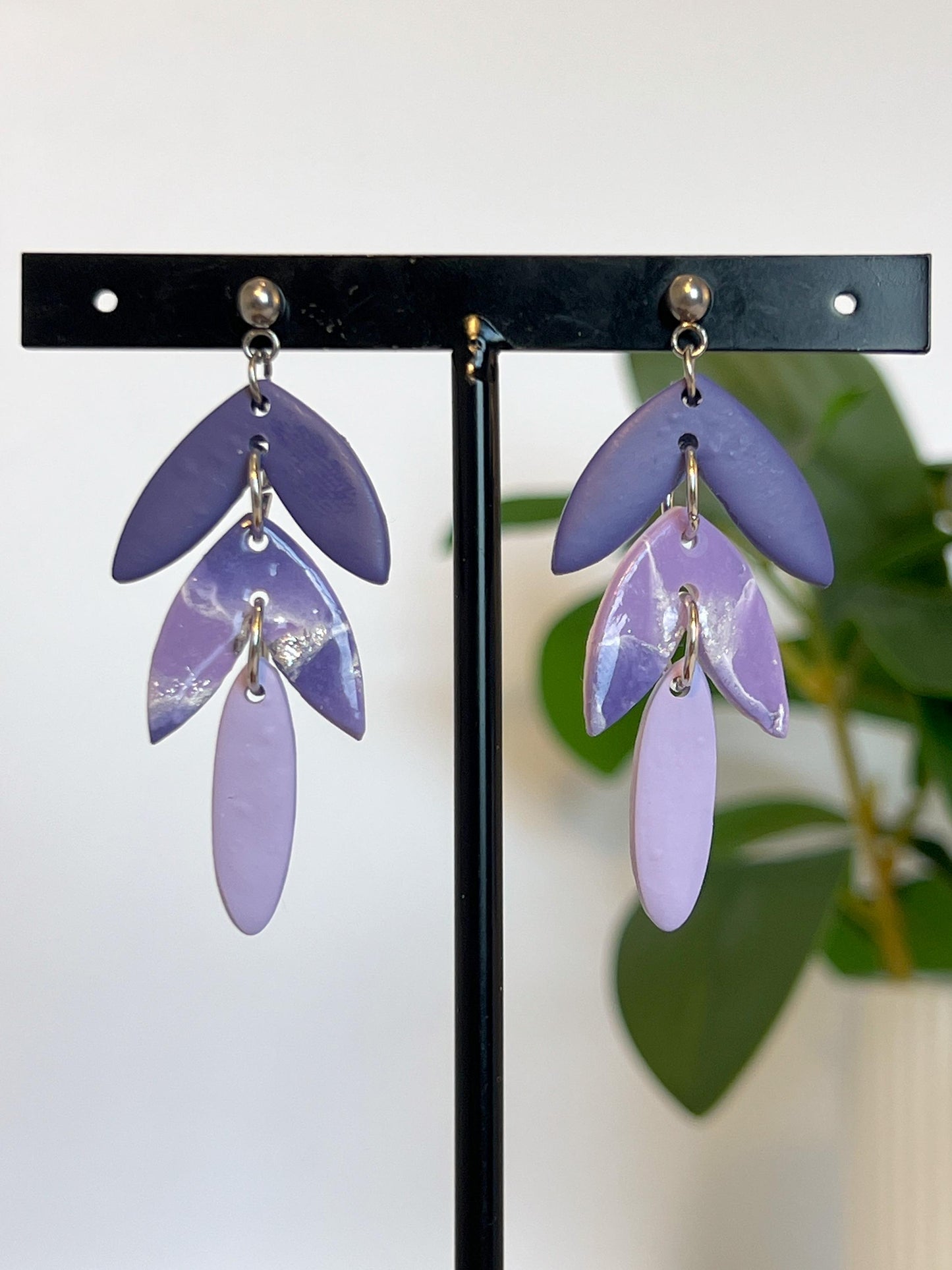 Tri-Leaf Drop Earrings