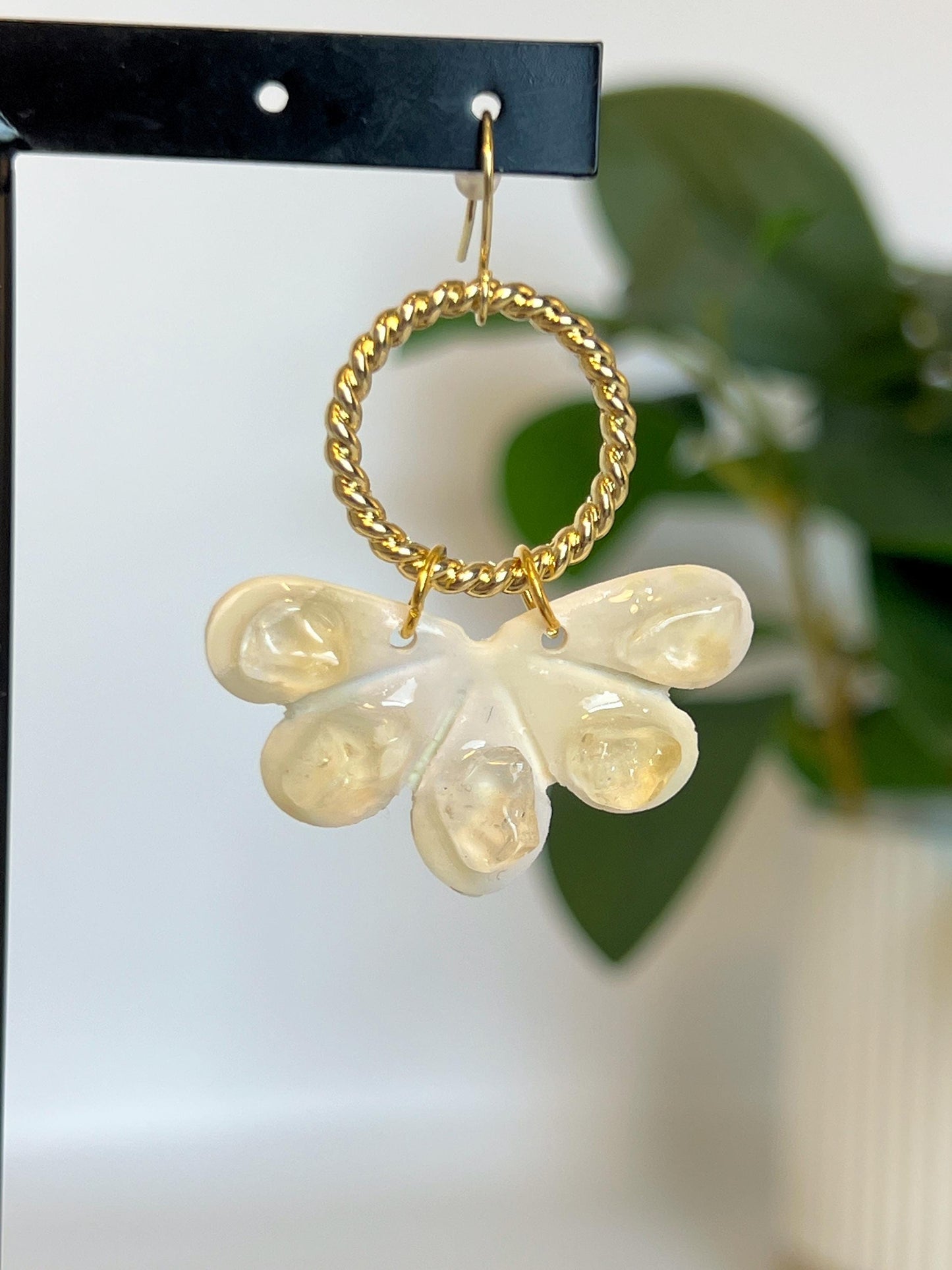 Citrine Fan Dangle Earring