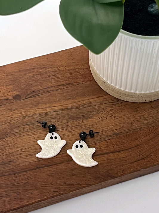 Shimmery Pearl Ghost Dangles
