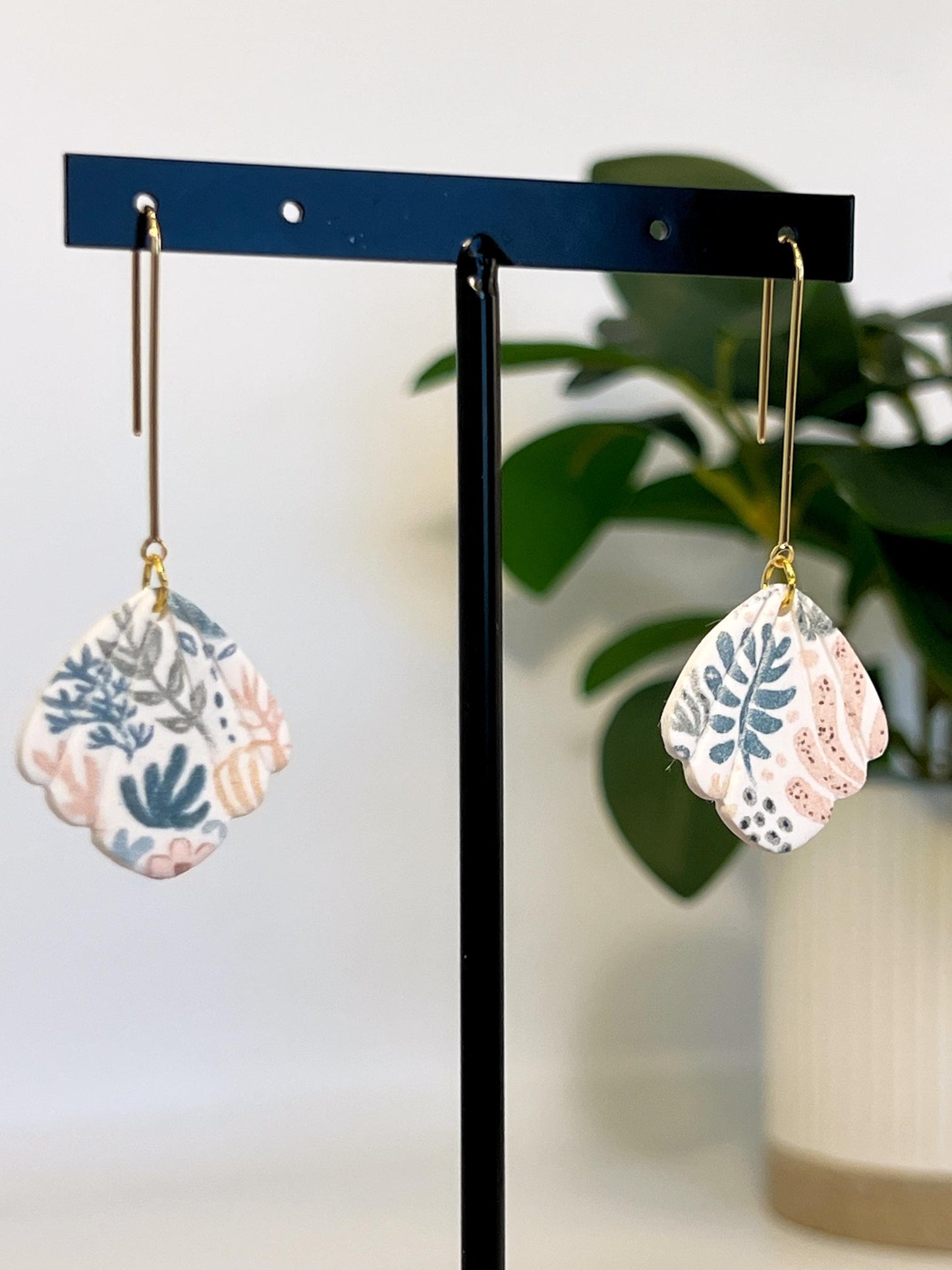 Beachy Shell Long Drop Earrings