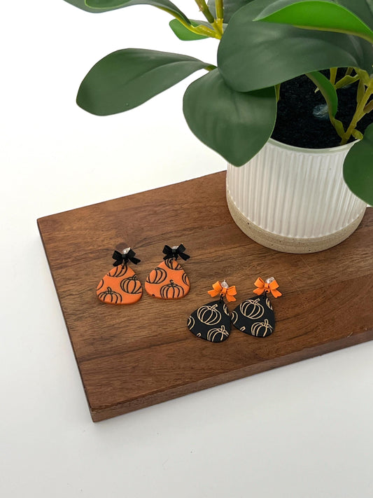 Pumpkin Patterned Cutesy Teardrops
