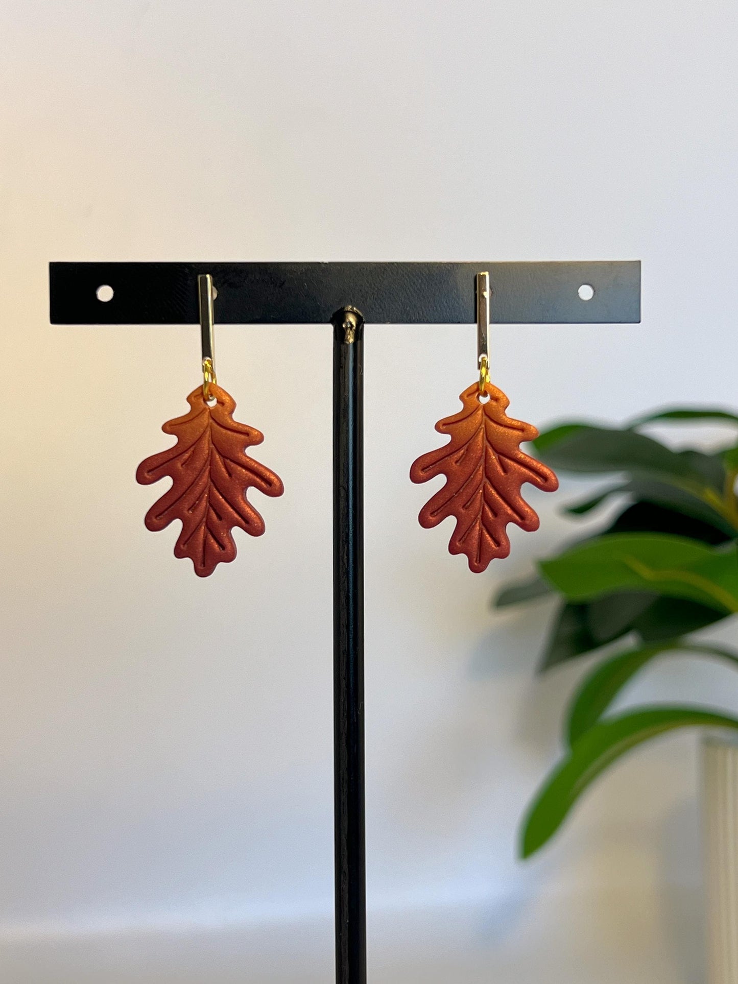 Ombre Oak Leaf Dangles