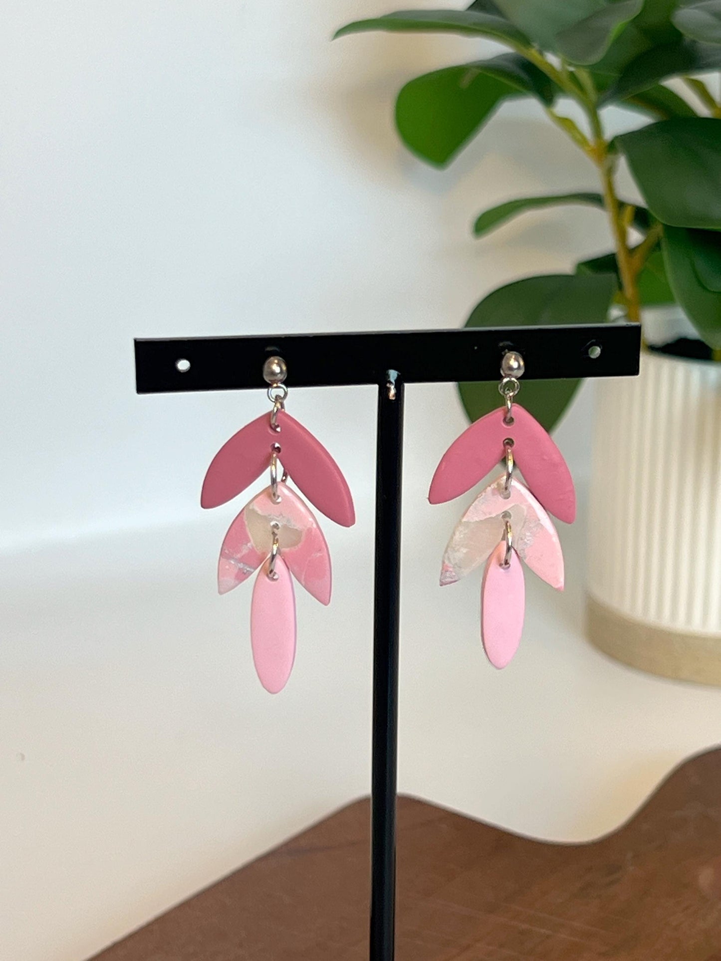 Tri-Leaf Drop Earrings