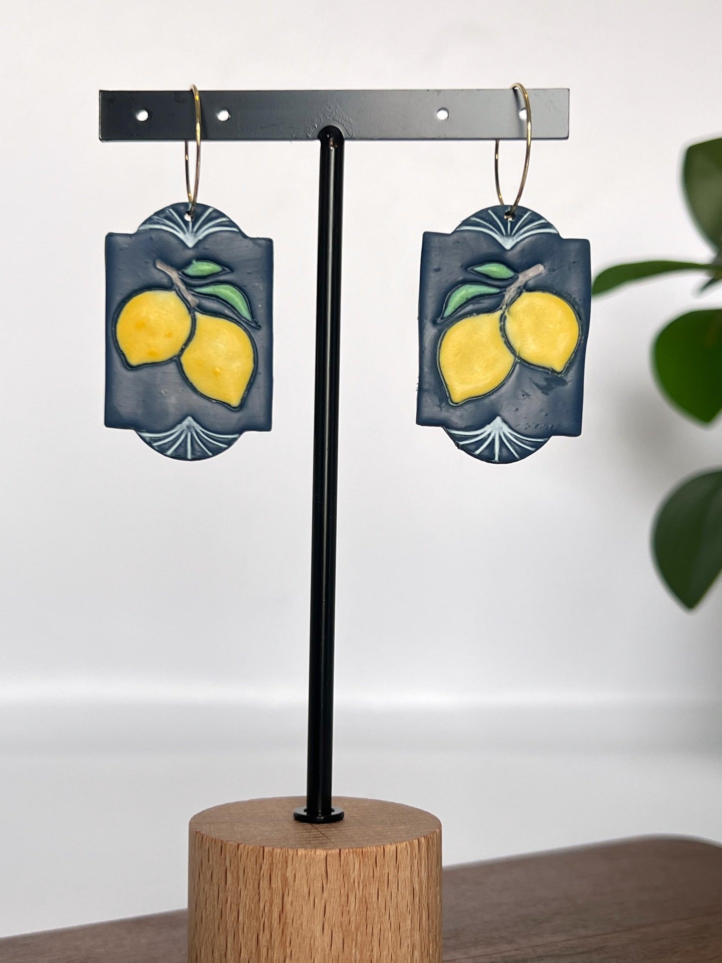 Lemon Plaque Dangles